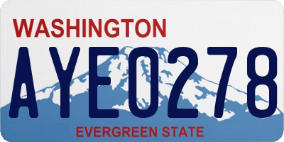 WA license plate AYE0278