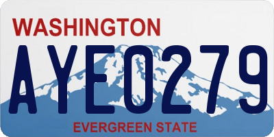 WA license plate AYE0279