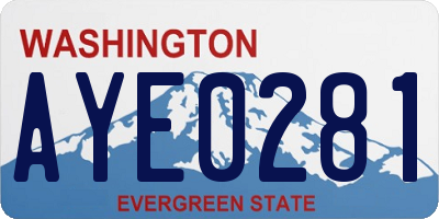 WA license plate AYE0281