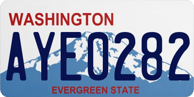 WA license plate AYE0282