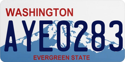 WA license plate AYE0283