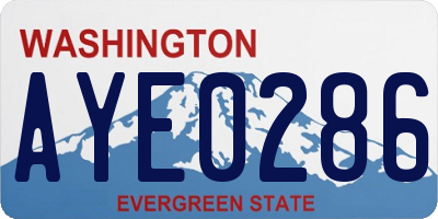 WA license plate AYE0286