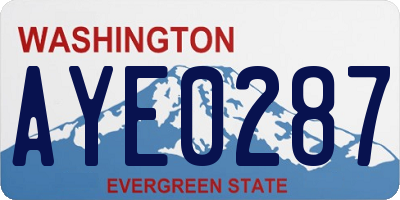 WA license plate AYE0287