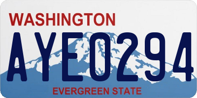 WA license plate AYE0294