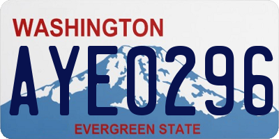 WA license plate AYE0296