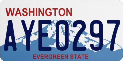 WA license plate AYE0297