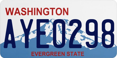 WA license plate AYE0298