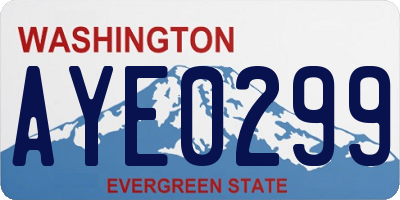 WA license plate AYE0299