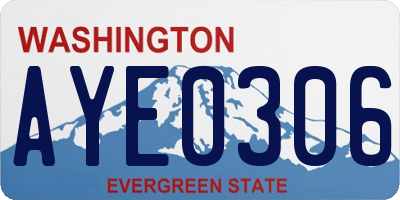 WA license plate AYE0306