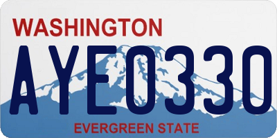 WA license plate AYE0330