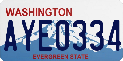 WA license plate AYE0334