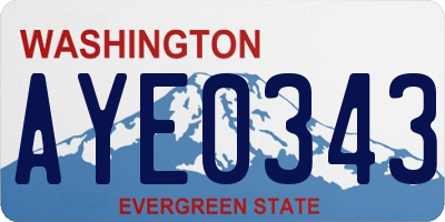 WA license plate AYE0343