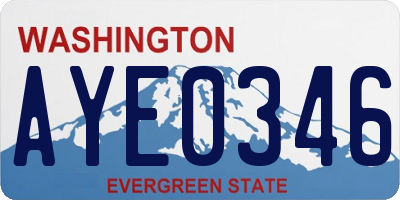 WA license plate AYE0346