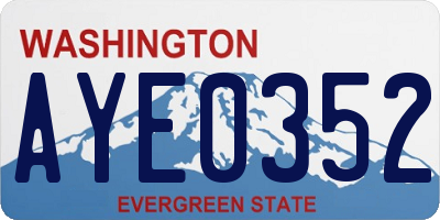 WA license plate AYE0352