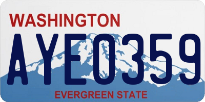 WA license plate AYE0359