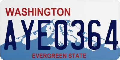 WA license plate AYE0364