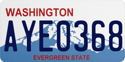 WA license plate AYE0368