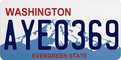 WA license plate AYE0369