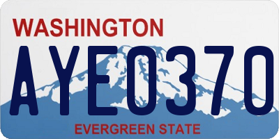 WA license plate AYE0370