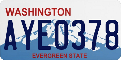 WA license plate AYE0378