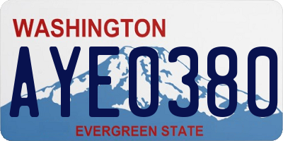 WA license plate AYE0380