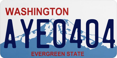 WA license plate AYE0404