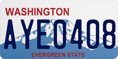 WA license plate AYE0408