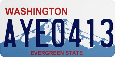 WA license plate AYE0413