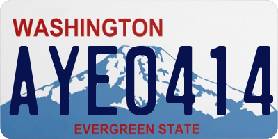 WA license plate AYE0414