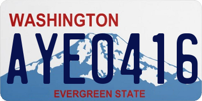 WA license plate AYE0416
