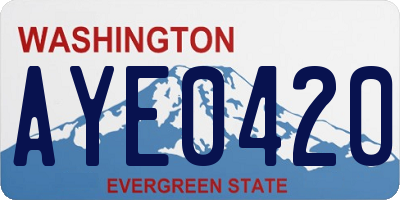 WA license plate AYE0420