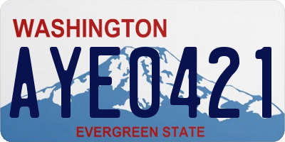 WA license plate AYE0421