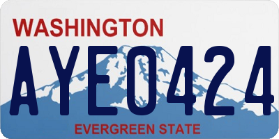 WA license plate AYE0424
