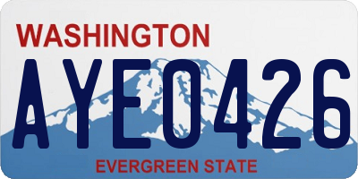 WA license plate AYE0426