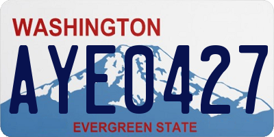 WA license plate AYE0427