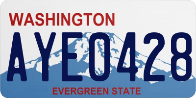 WA license plate AYE0428