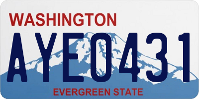 WA license plate AYE0431