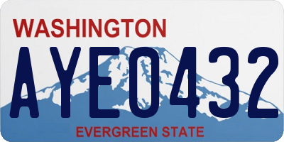 WA license plate AYE0432