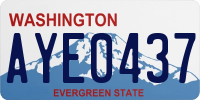 WA license plate AYE0437