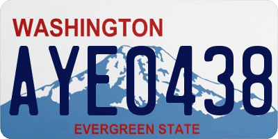 WA license plate AYE0438