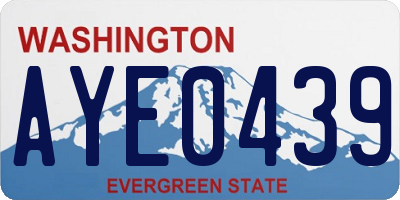 WA license plate AYE0439