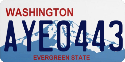 WA license plate AYE0443