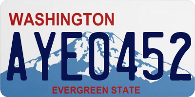 WA license plate AYE0452