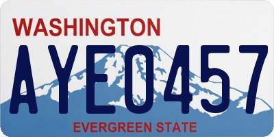 WA license plate AYE0457