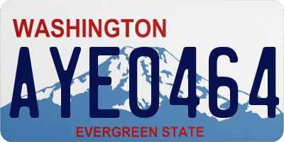 WA license plate AYE0464