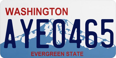 WA license plate AYE0465