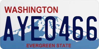 WA license plate AYE0466