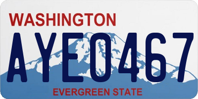 WA license plate AYE0467