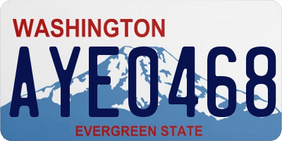 WA license plate AYE0468