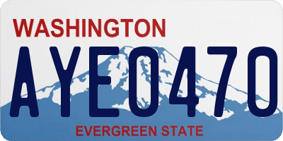 WA license plate AYE0470